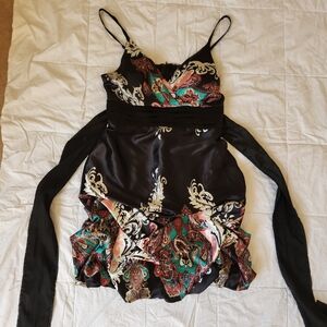 Le Chateau Satin Mini Dress